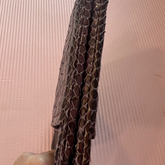 Morris Moscowitz immaculate vintage  reptile clutch plum - Picture 4 of 8